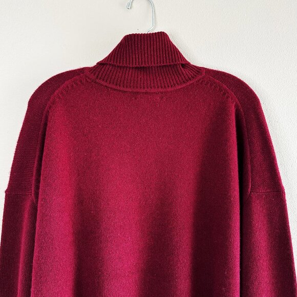 Nordstrom Wool & Cashmere Turtleneck Sweater Burgundy Large NEW - Picture 9 of 11